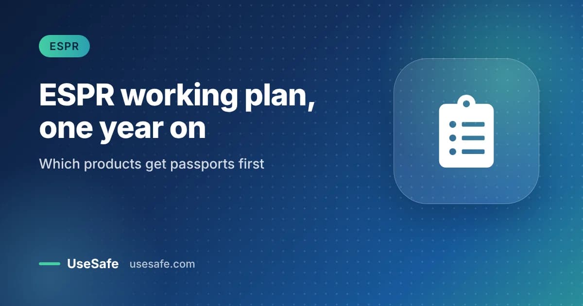 ESPR working plan, one year on: which products get passports first