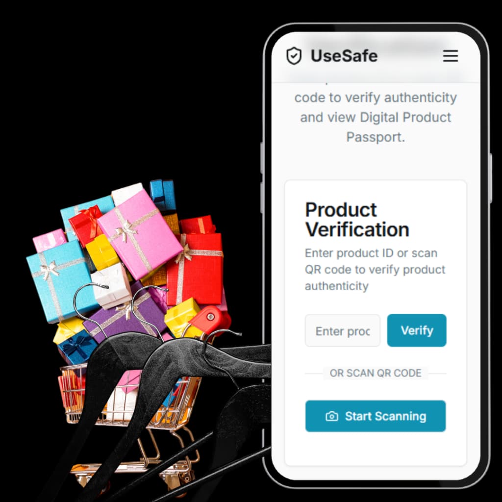 UseSafe Digital Product Passport Mobile App and Shopping Cart